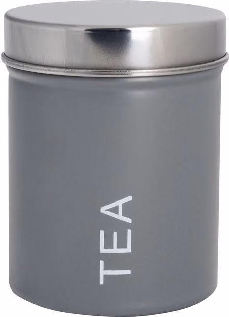 Harbour Housewares Metal Tea Storage Canister with Airtight Lid, Grey – 7
