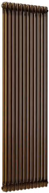 Lux Heat Vertical Column Radiator in Brass Lacquer, H 180 cm x W 56 cm