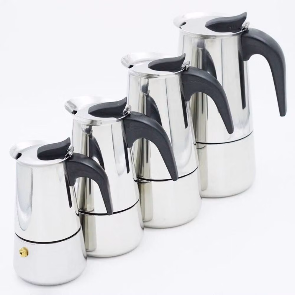 FLAVORA Stainless Steel 9 Cup Espresso Maker Stove Top Coffee Percolator in Silver, W: 15 cm, H: 100 cm – 2
