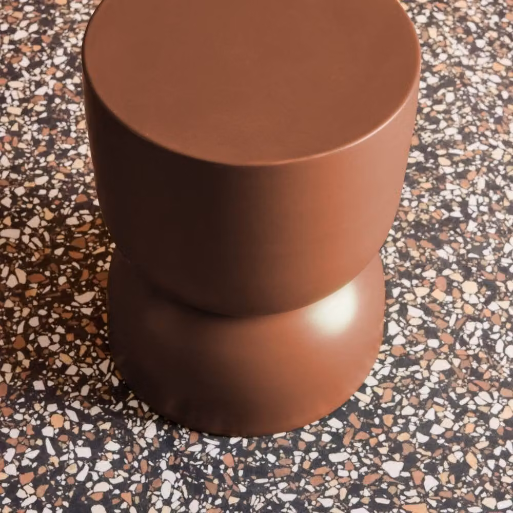 sweeek Metal Round Side Table in Terracotta, Diameter: 32 cm, Height: 42 cm – 2