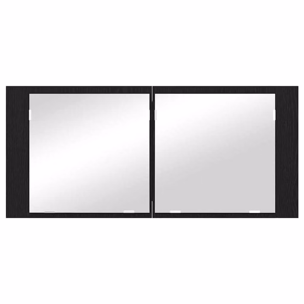 Berkfield Home LED Mirror Cabinet in Black Oak, W/D/H: 100 x 12 x 45 cm – 6