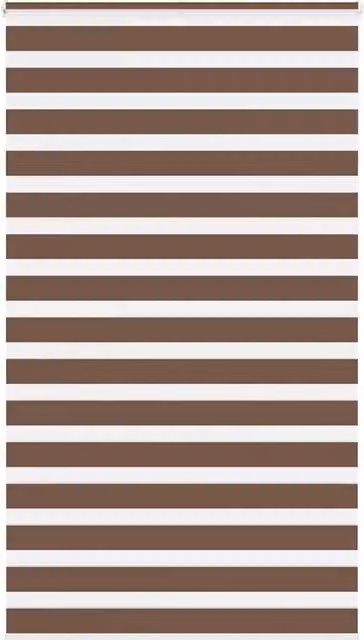 Berkfield Home Brown Zebra Day and Night Blind with Polyester Fabric, W: 125 cm, H: 200 cm – 1