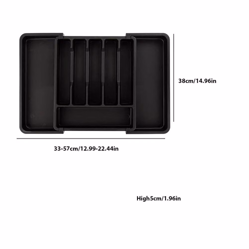 SPETLEK Extendable Cutlery Tray Drawer Organiser Insert, Black – 2