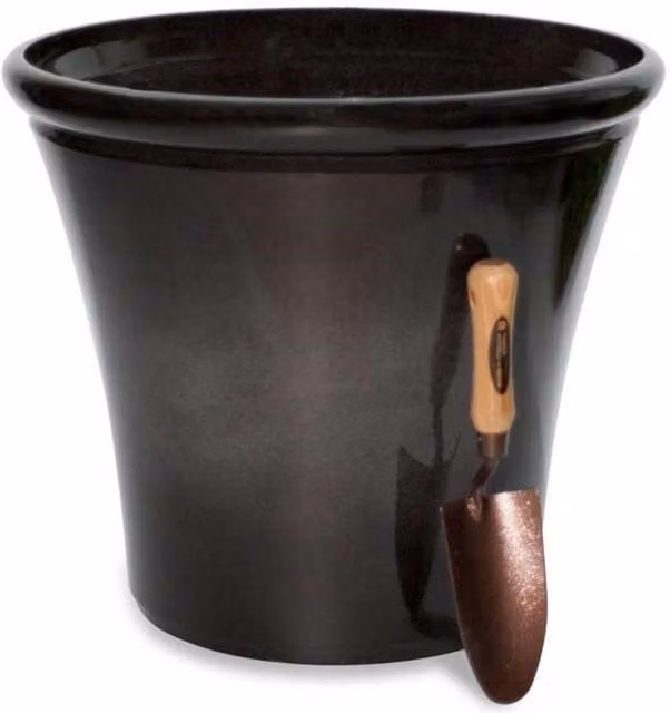 Primrose Carbon Glaze Effect Bowl Planter in Black, Diameter: 55 cm – 1