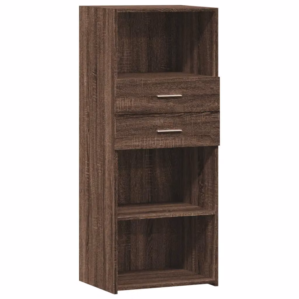 Berkfield Home Modern Highboard in Brown Oak, W: 50 cm, D: 42.5 cm, H: 124 cm – 2