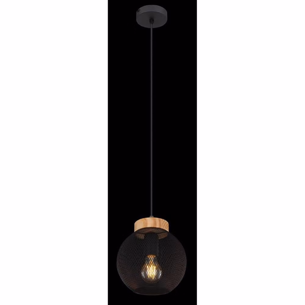 Netlighting Pablo Wire Frame Sphere Pendant Ceiling Light, Matt Black, H 40 x W 40 x D 40 cm, 1x E27 – 2