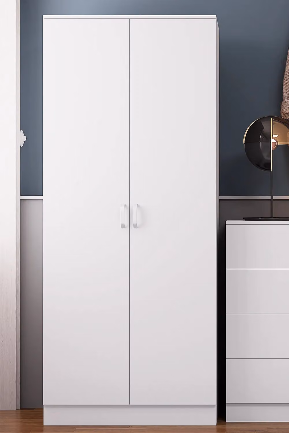 FWStyle Tunis 2 Door Double Wardrobe in Matt White Finish – 2