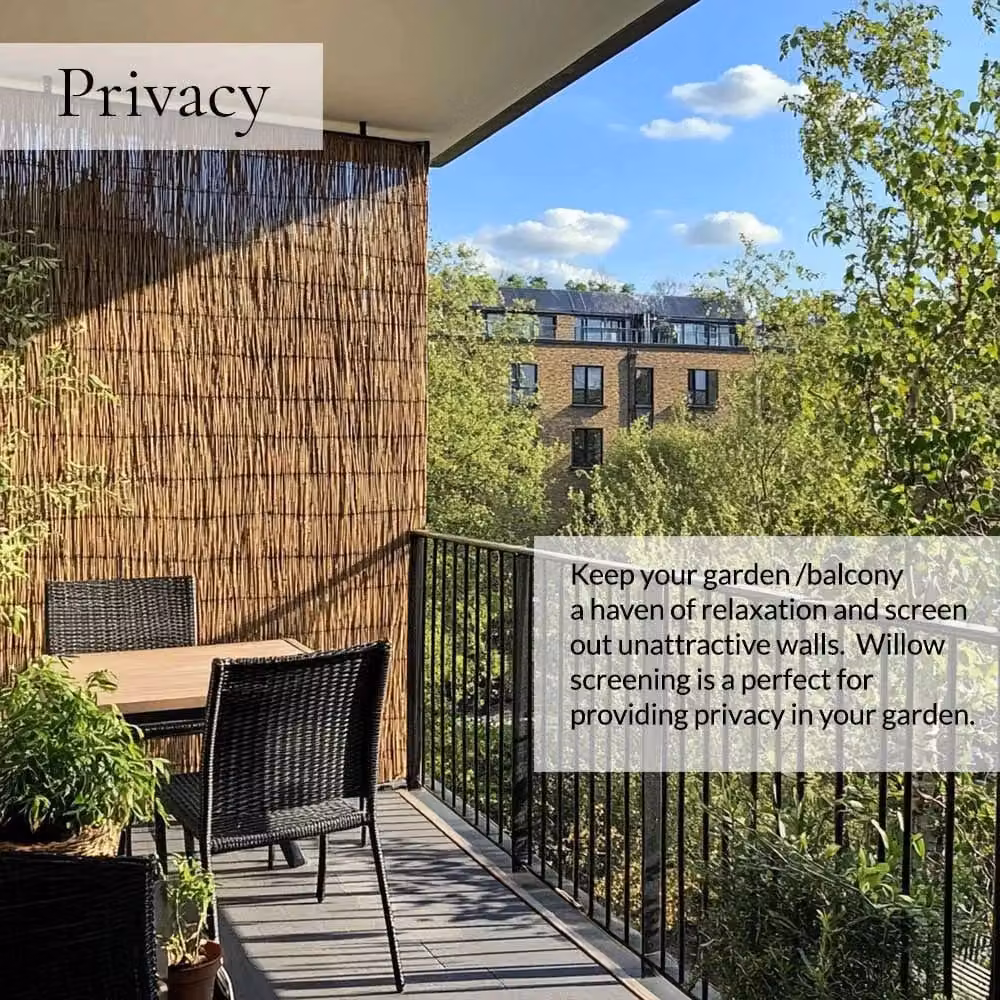 Access Garden Products Woven Willow Screening Roll, Brown, W: 400 cm, H: 150 cm – 3