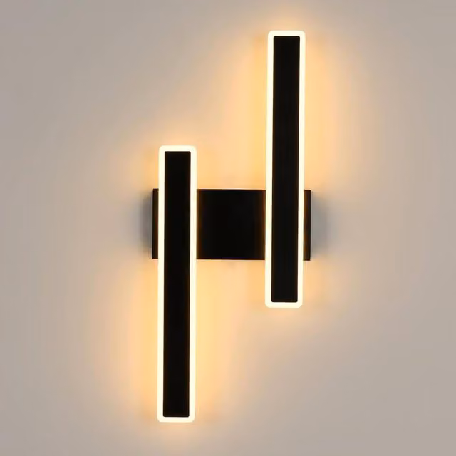 COMELY Modern LED Indoor Wall Light in Black with Acrylic and Aluminium, Warm White, H 46 cm x W 18 cm x D 18 cm – 1