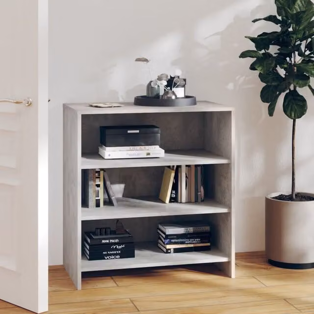 Berkfield Home Sideboard in Concrete Grey, MDF, W/D/H: 70 x 40.5 x 75 cm