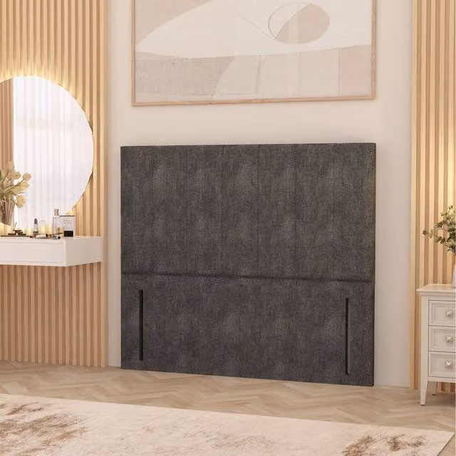 Somnior Beds Ltd Austin Tweed Fabric 54 Inch Floor Standing Upholstered Headboard in Charcoal Grey for Small Single Beds