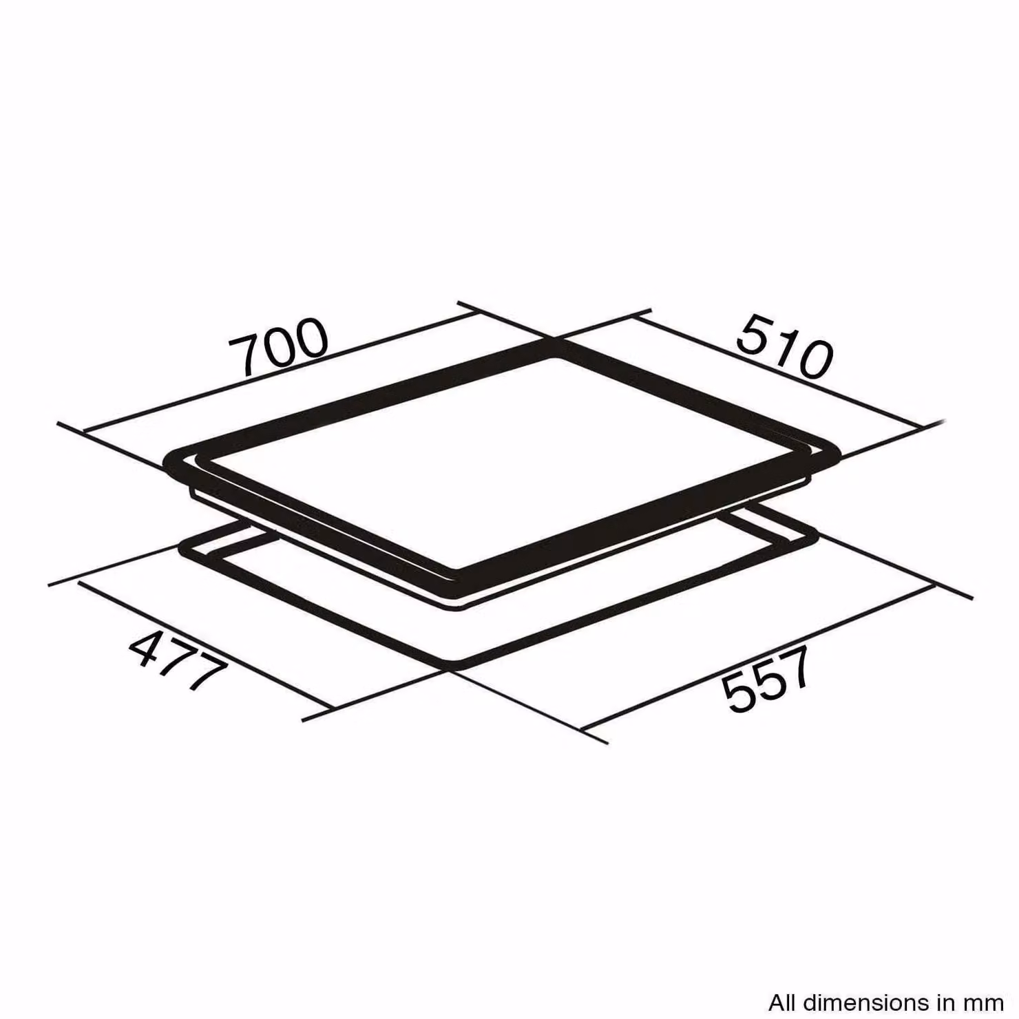 SIA 5 Burner Black Glass Gas Hob with Cast Iron Pan Stands and Wok Burner, 70 cm – 2