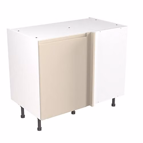 Kitchen Kit Cashmere Matt Blind Corner Base Cabinet with J-Pull Doors, W/D/H: 100 x 87 x 55 cm