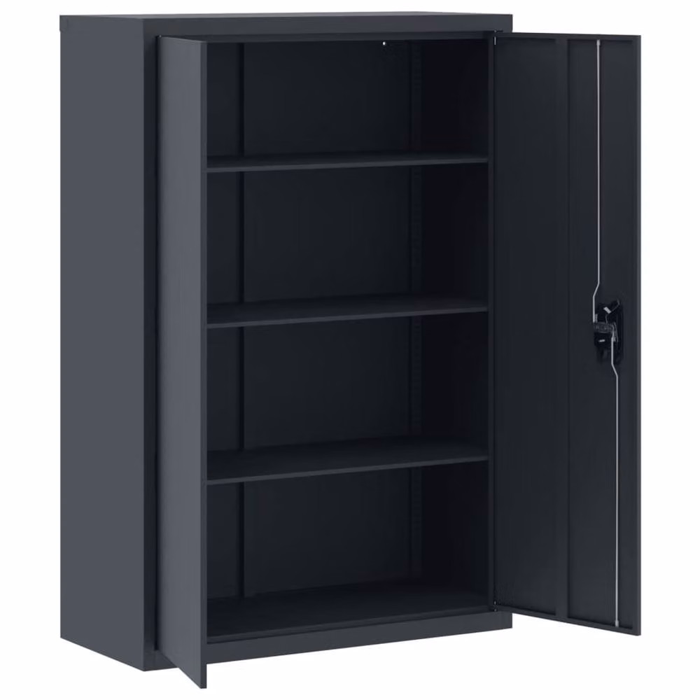 Berkfield Home Anthracite Steel File Cabinet in Dark Grey, W/D/H: 90 x 40 x 140 cm – 4