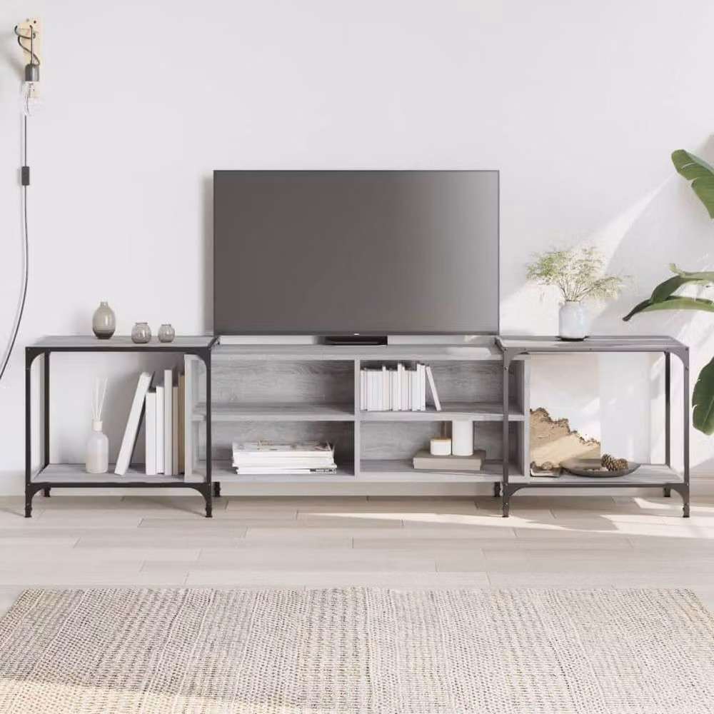 Berkfield Home Grey Sonoma TV Cabinet W: 203 cm, D: 50 cm, H: 37 cm – 2