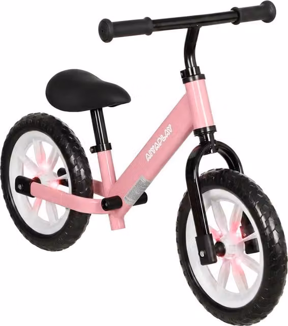 AIYAPLAY 11.2 inch Balance Bike for Toddlers Aged 2-5 Years with EVA Foam Tyres in Pink and White