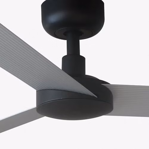 FARO Barcelona Ceiling Fan in Black and Grey with App Control and Aluminium Finish – 3