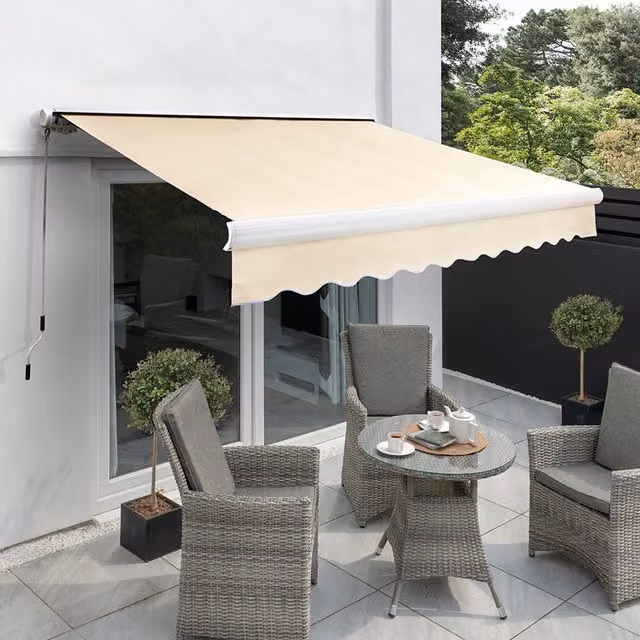 Primrose Full Cassette Electric Motorised Awning with 6m Canopy in Ivory
