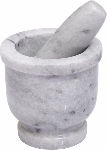Orsina Grey Marble Mortar and Pestle with Non-Slip Base