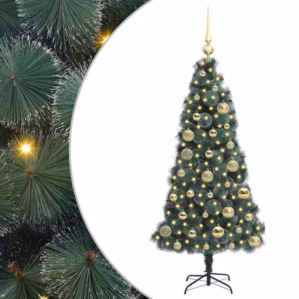 Berkfield Home Artificial Pre-lit Christmas Tree with Ball Set, Green, Height: 120 cm – 2