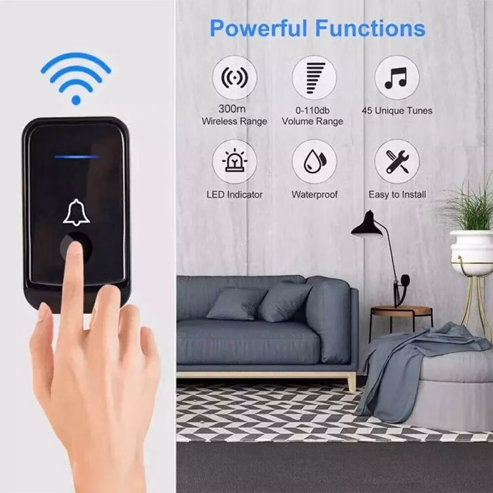 Ventryn Wireless Waterproof Doorbell with 2 Receivers, Black – 5