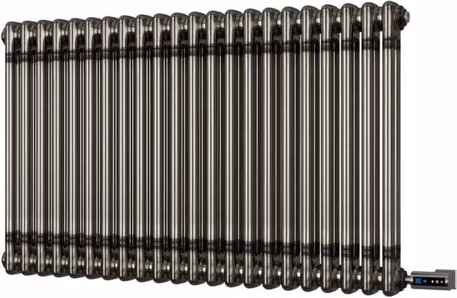 UK Radiators Alpha 2 Column Electric Radiator in Raw Metal with WIFI and App Control, W: 98.8 cm, H: 60.0 cm