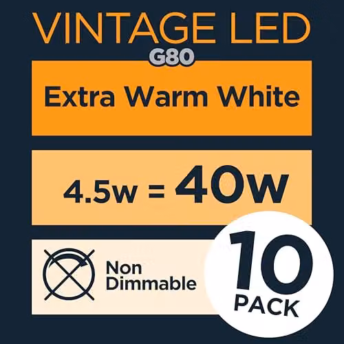 Status Crystalite Antique LED G80 Globe BC Gold Light Bulb, 4W – 3