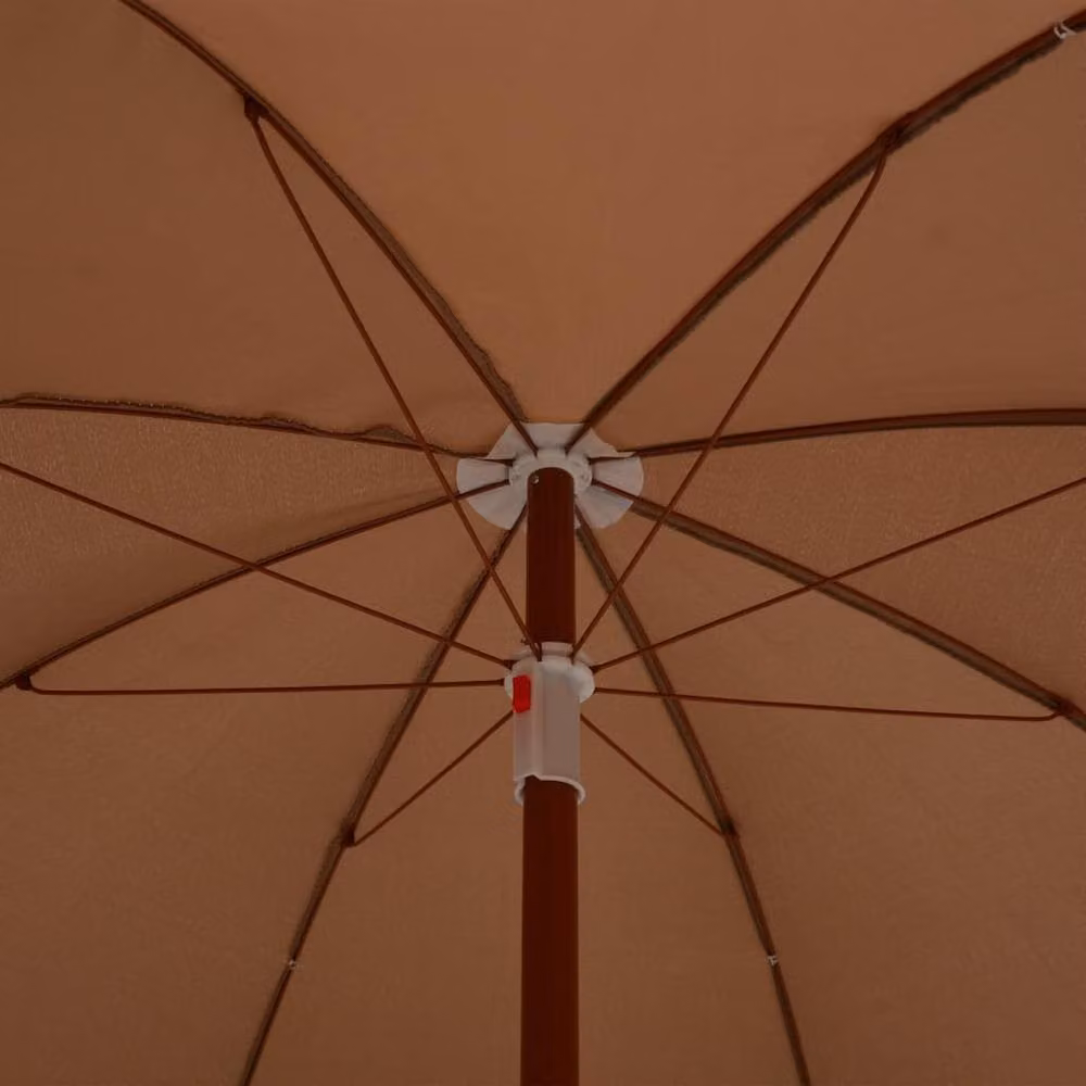 Berkfield Home Taupe Parasol with Steel Pole and Polyester Canopy, W/D/H: 190 x 155 x 190 cm – 2