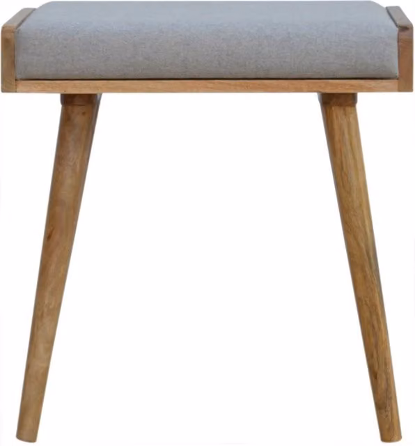 KDMK Modern Grey Fabric Rectangular Tray Style Footstool