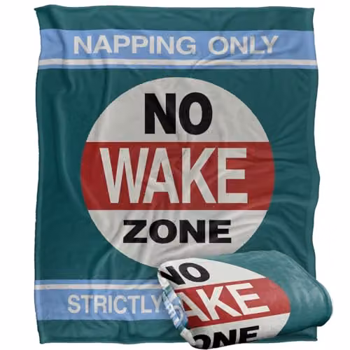 JQ Licensing James Piazza Coastal No Wake Zone Super Soft Fleece Throw Blanket, Multicolour, W/D/H: 152 x 127 cm