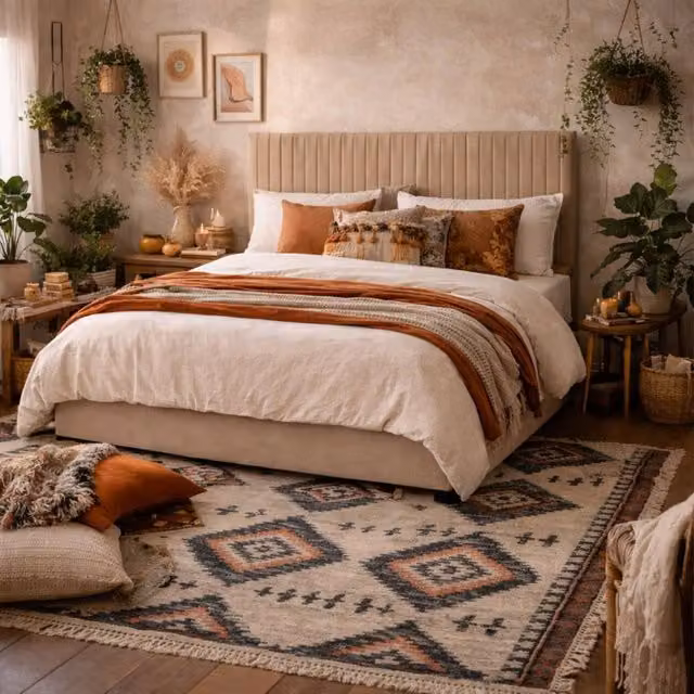 Wyld Haus Dublin Super King Ottoman Bed in Taupe Beige with Tall Ribbed Upholstered Headboard, W/D/H: 200 x 200 cm