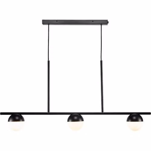 Nordlux Contina Suspended Pendant Light Black Metal with Glass Sphere, G9 Mains