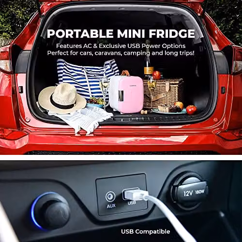 Subcold Pro4 Luxury Mini Fridge Cooler, 4 Litre, Pink – 4