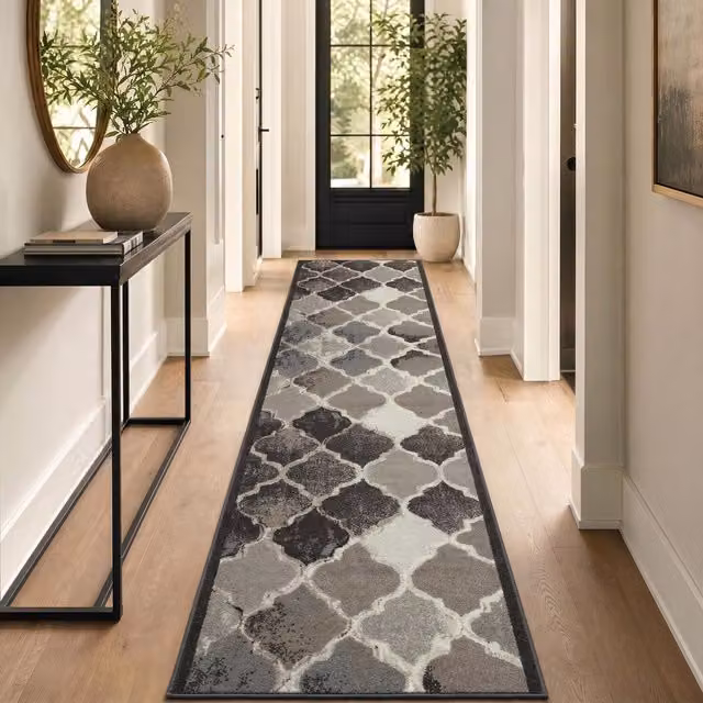 Bravich Anejo Distressed Vintage Hallway Runner, Grey, Length: 152 cm