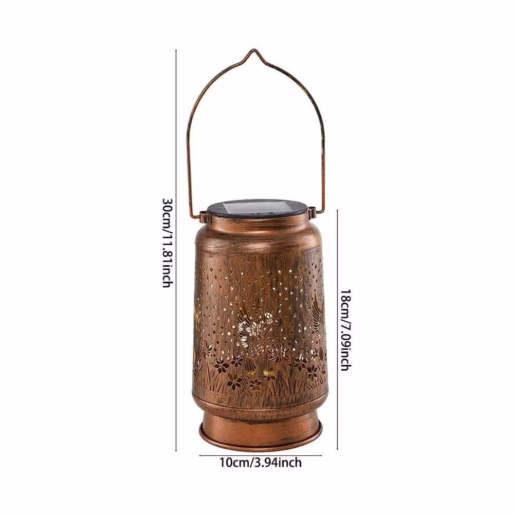 NESTLUNE Solar LED Moroccan Hanging Lantern Light in Bronze – 2