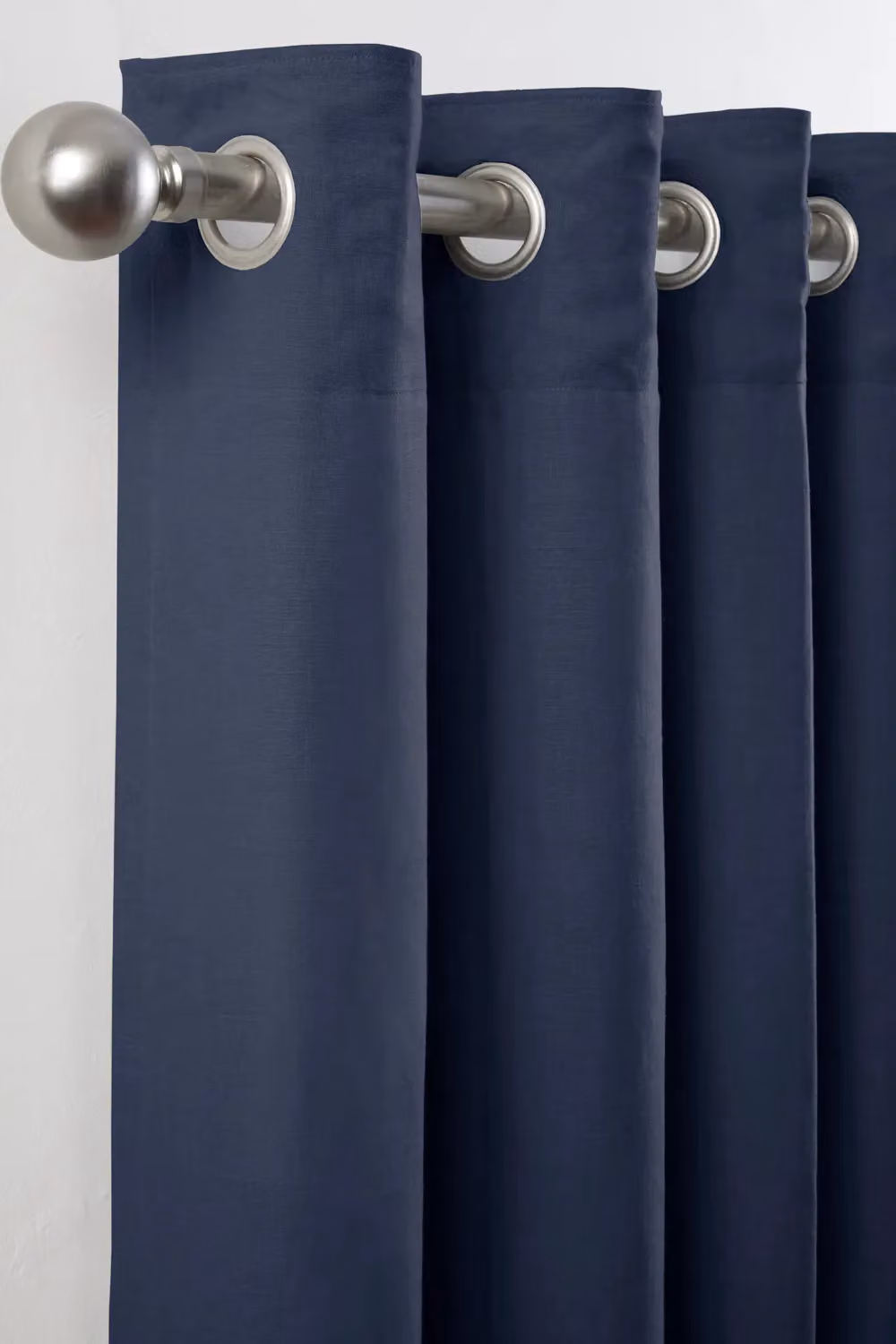 Lazy Linen Navy Blue Pure Washed Linen Lined Eyelet Curtains, Width: 167 cm, Drop: 183 cm – 4