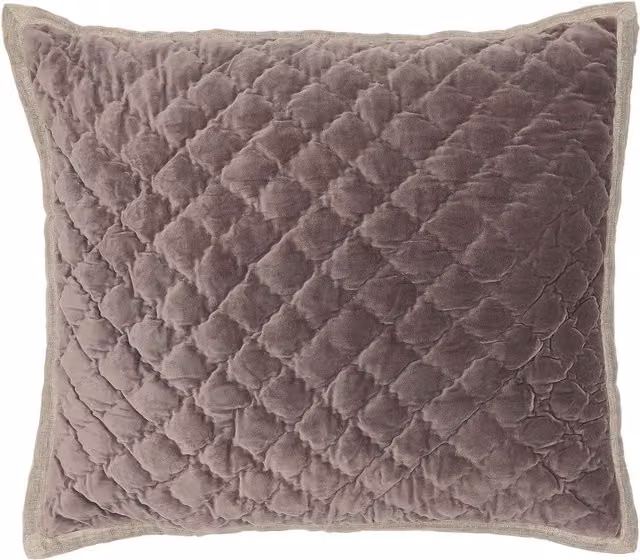 Bedeck of Belfast Claudia Sham Pillowcase, Pink Cotton and Velvet