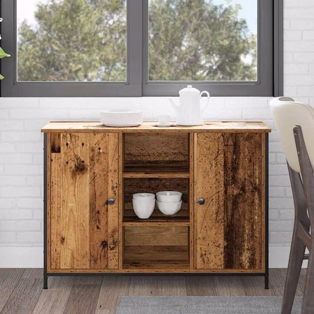 Berkfield Home Rustic Old Wood Sideboard in Brown, W/D/H: 100 x 35 x 70 cm – 2