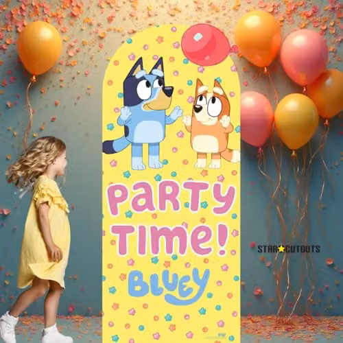 Star Cutouts Bluey & Bingo Balloon Party Backdrop Cardboard Cutout, Multicolour, Height: 185 cm – 2