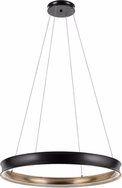 Kichler Larousse Integrated LED Suspended Ring Pendant Light in Black and Gold/Brass