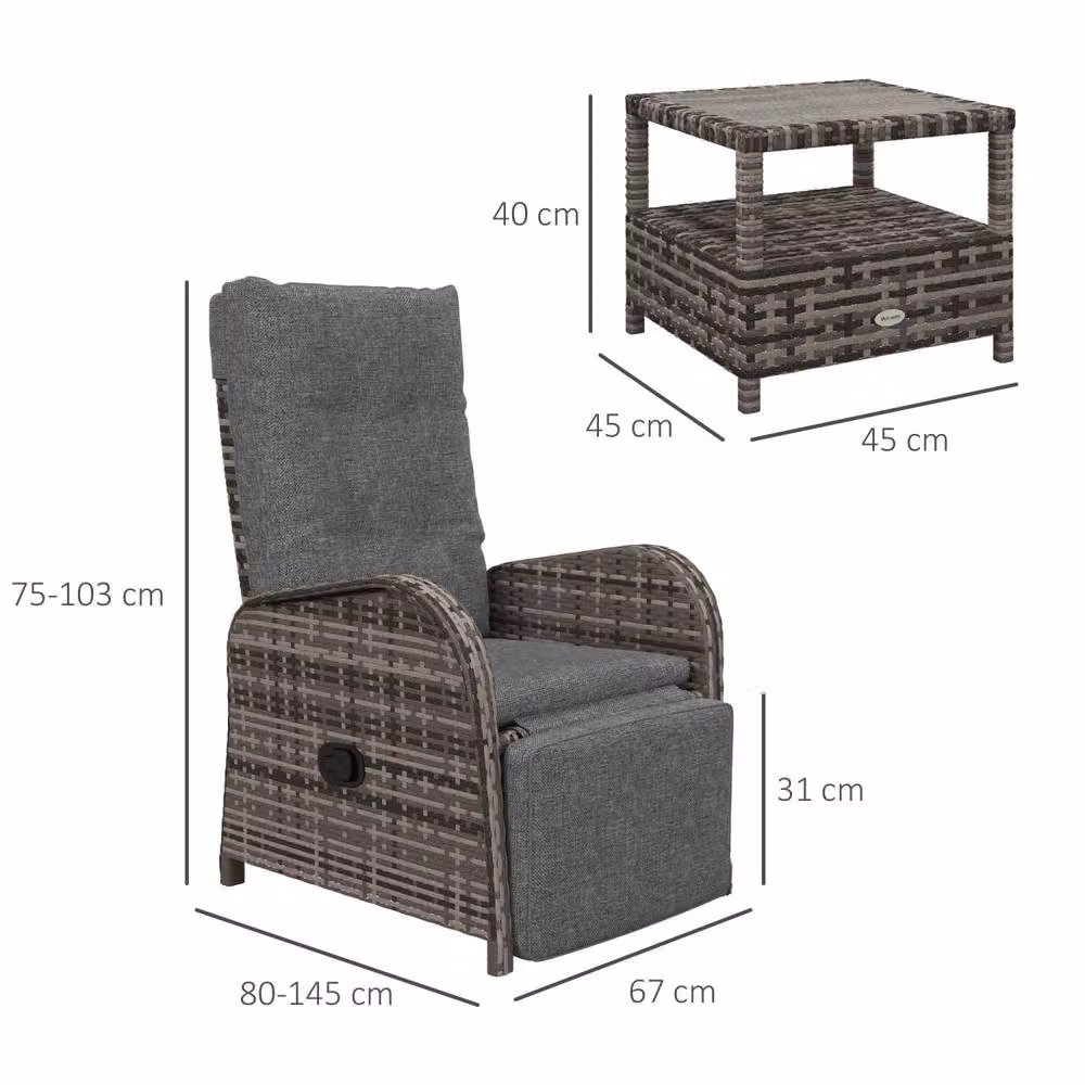 Wyld Haus Elcoto 2 Seater Rattan Lounge Set with Coffee Table in Brown and Grey – 3