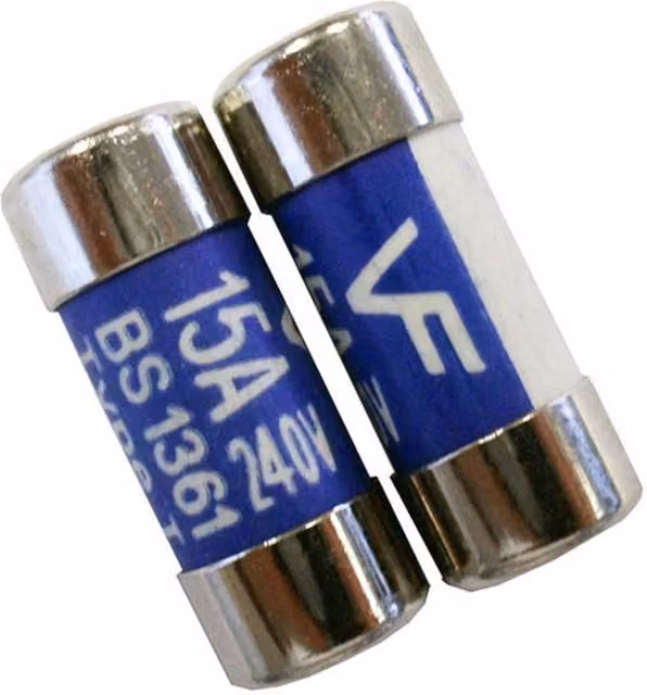 Dencon BS1361 15 Amp Fuses, 2 Pack, Blue
