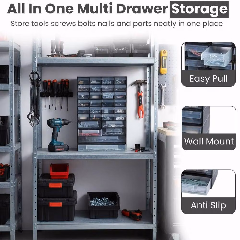 SPETLEK 30 Drawer Multi Drawer Storage Cabinet in Black for Home or Garage – 4