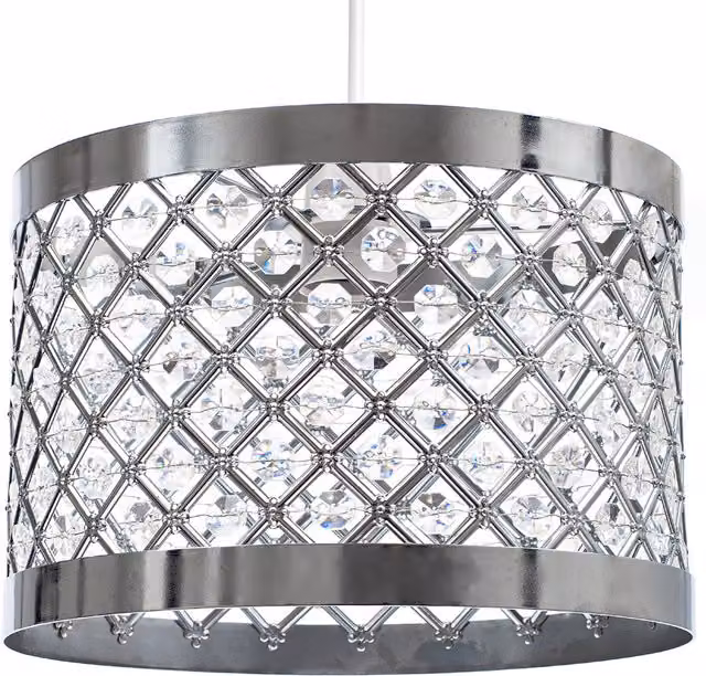 Innoteck Acrylic Cylinder Ceiling Pendant Shade in Transparent and Chrome
