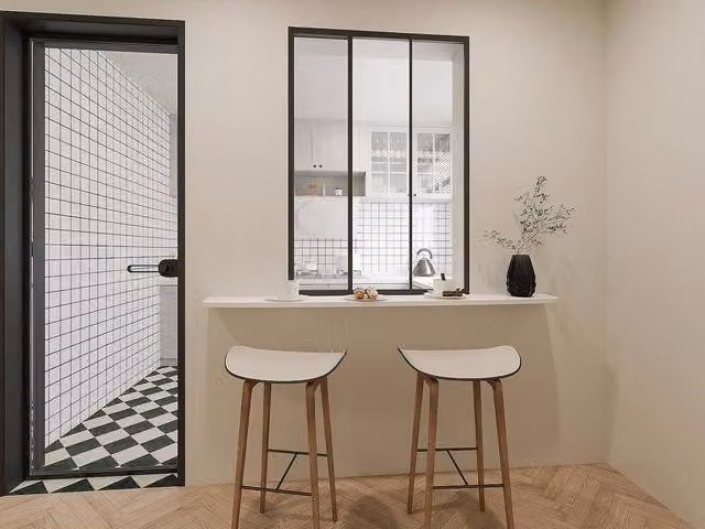 Vente-unique Black Thermolacquered Aluminium and Glass Sliding Partition, W: 90 cm, H: 130 cm – 1