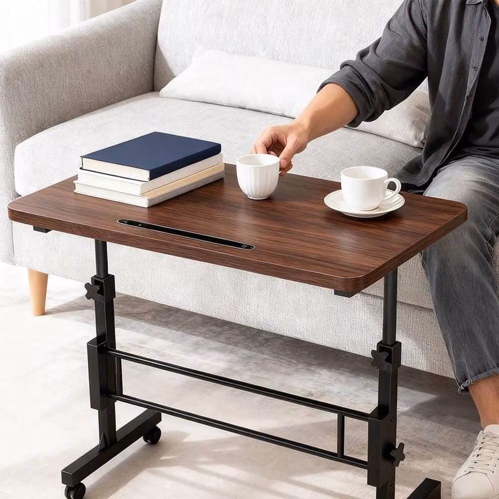 Havendro Height Adjustable Standing Desk in Brown with Castors – 5