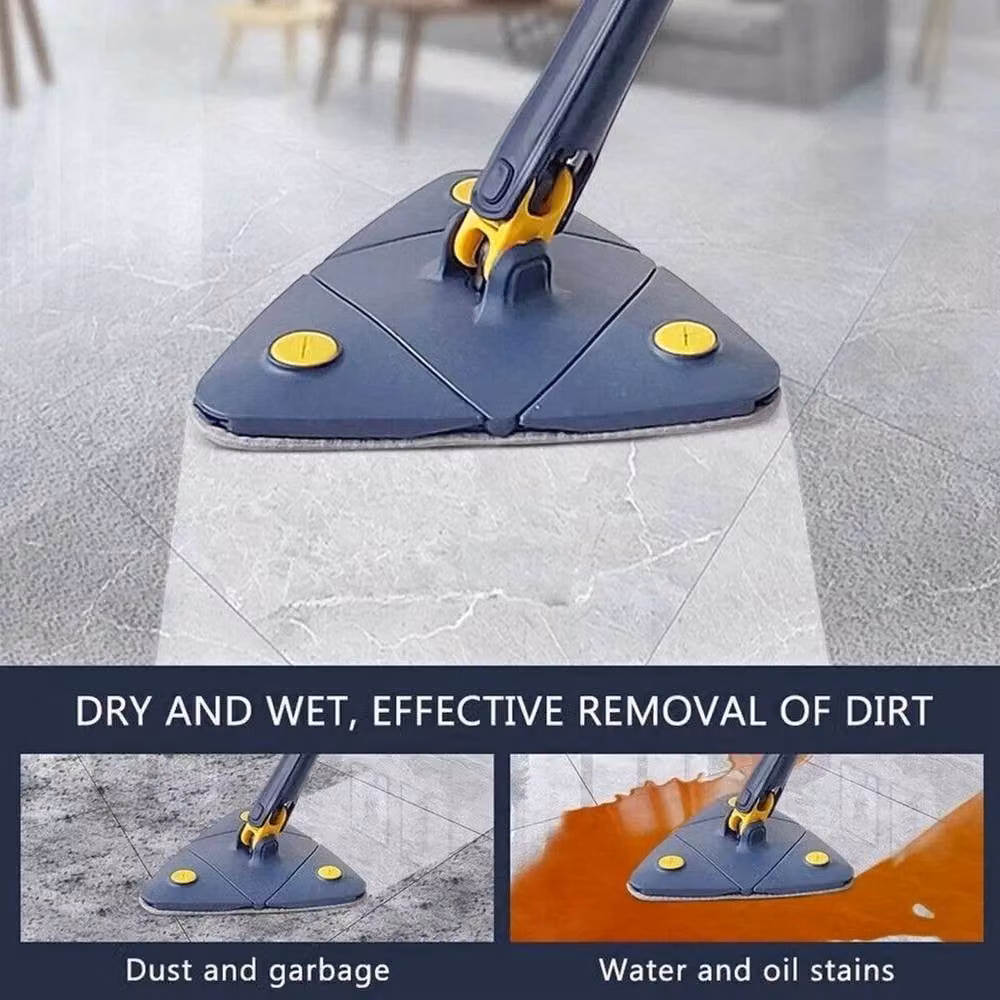 PAWNORA 360 Triangle Mop with Wringer and Telescopic Handle, Blue Microfibre Floor, Ceiling and Wall Cleaner – 7