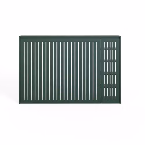GFW Cooper Modern Slatted Radiator Cover with Storage Shelves in Forest Green, H 95.0 cm x W 141.6 cm x D 22.0 cm – 2