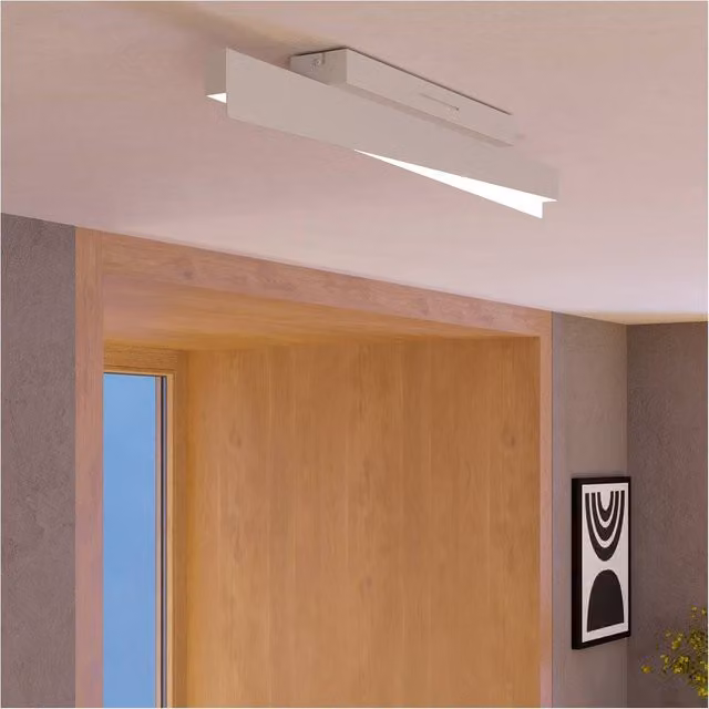 Loops Modern Grey and White LED Semi Flush Ceiling Light – 1