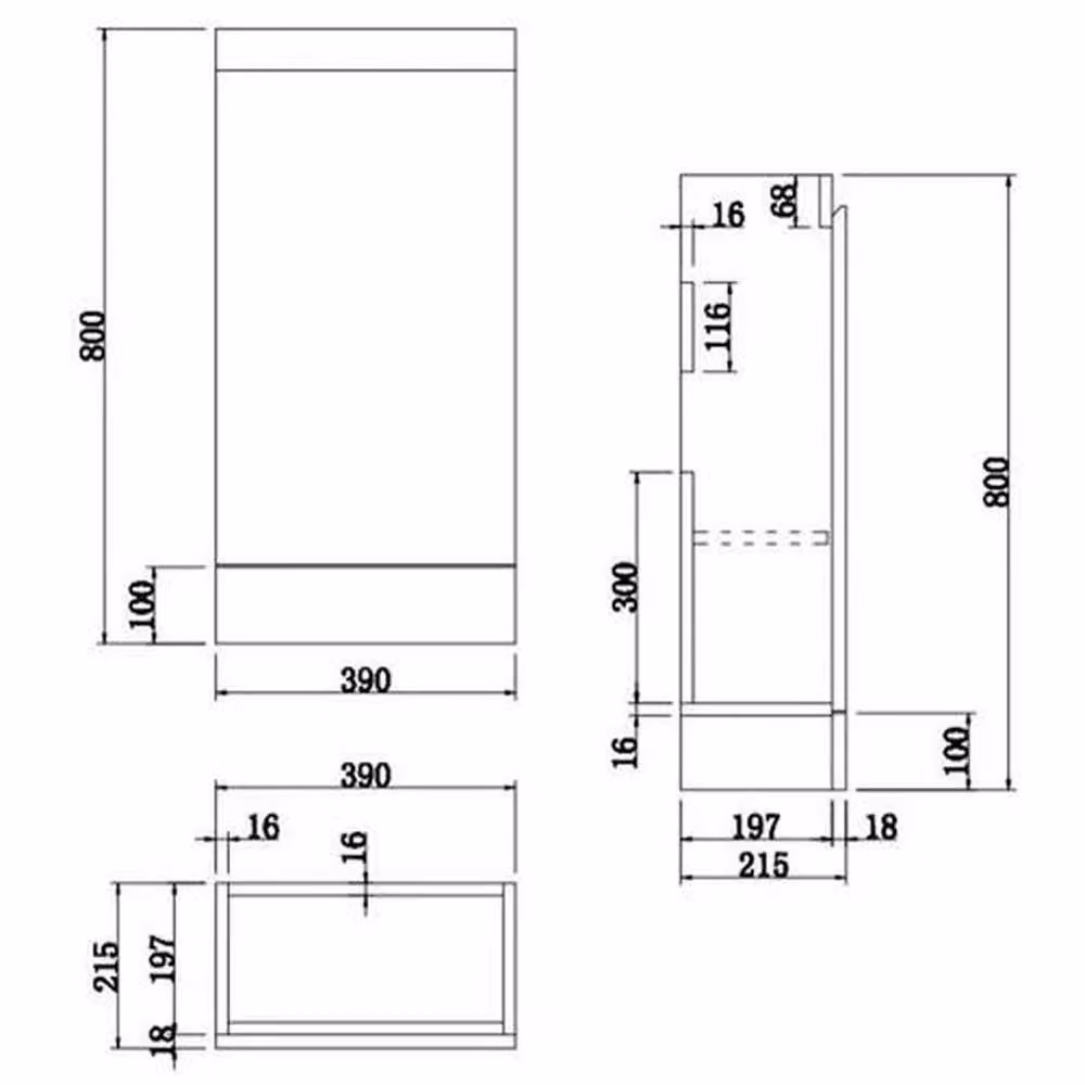 KORVIXA Grey Glossy Slim Floor Standing Bathroom Vanity Unit with Soft Close Hinged Doors W/D/H: 40 x 40 x 80 cm – 2